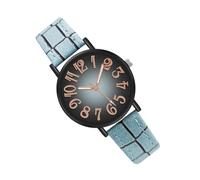 Reloj minimalista de cuero para mujer, reloj de pulsera analógico simple, reloj grande | Reloj de vestir con números arábigos para niñas y mujeres, elegante reloj casual para uso diario, idea de