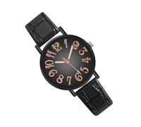 Reloj Minimalista - Reloj De Pulsera De Mujer De Estilo Coreano | Reloj De Mujer Con Esfera Grande, Reloj De Mujer, Reloj Casual De Cuero, Relojes Elegantes Con Números Árabes Para Muñecas Pi, negro,