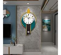 Reloj Moderno de Pared, dial con Textura de mármol de Metal con árabe, péndulo Que no Funcionan con baterías de péndulo para decoración de la Sala de Estar, Dormitorio