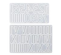 Reloj Molde de números arábigos romanos Molde colgante de resina epoxi de silicona para adornos hechos a mano Manualidades Fabricación de decoraciones para hogar Moldes digitales árabes, C