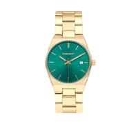Radiant Mujer Reloj Air Mini, 34mm, Correa de Acero Dorado, Movimiento de Cuarzo, con Calendario, Resistente al Agua 3 ATM, Caja de Metal