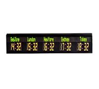 Reloj Mundial Con 3 Zonas Horarias, Reloj De Pared Con Hora Mundial, Reloj Mundial LED, Reloj Mundial Con Múltiples Zonas Horarias, Ajuste De Brillo De 5 Niveles.,5city