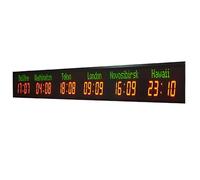 Reloj Mundial Con 3 Zonas Horarias, Reloj De Pared Con Hora Mundial, Reloj Mundial LED, Reloj Mundial Con Múltiples Zonas Horarias, Ajuste De Brillo De 5 Niveles.,6city