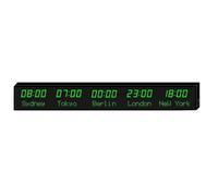 Reloj Mundial Digital LED Grande Reloj Digital LED A Todo Color Reloj con Múltiples Zonas Horarias Reloj De Pared con 5 Ciudades Reloj De Pared con Hora Mundial,A