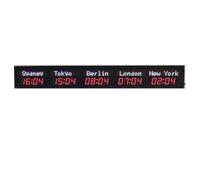 Reloj Mundial Digital LED Grande Reloj Digital LED A Todo Color Reloj con Múltiples Zonas Horarias Reloj De Pared con 5 Ciudades Reloj De Pared con Hora Mundial,C