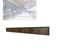 Reloj mundial digital LED, reloj de pared multizona horaria, muestra 4 ciudades, memoria de fallo de energía, calibración automática para metro, aeropuerto, hotel, estación de tren