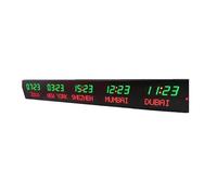 Reloj mundial digital LED, reloj grande de zona horaria de 5 ciudades con sincronización automática GPS, pantalla de alto brillo para negocios internacionales y uso global