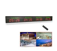 Reloj Mundial Led De 4/6 Ciudades, Reloj Digital Con Múltiples Zonas Horarias Y Control Remoto, Brillo De 1000 Cd Y Distancia De Visión De 15-20 M, Longitud De Onda De 620-625 Nm, Precisión Sin Error