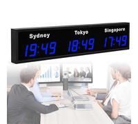 Reloj mundial LED digital con múltiples zonas horarias para hoteles, aeropuertos y empresas multinacionales, solución de visualización ideal para la gestión global del tiempo