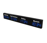 Reloj mundial LED digital con múltiples zonas horarias para hoteles, aeropuertos y empresas multinacionales, solución de visualización ideal para la gestión global del tiempo