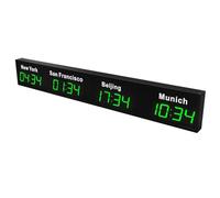 Reloj mundial LED digital grande con pantalla de múltiples zonas horarias, ideal para hoteles, aeropuertos y empresas multinacionales