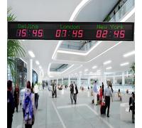 Reloj Mundial Montado En La Pared, Reloj De Pared LED Digital Con Hora Mundial, Reloj Digital Con Múltiples Zonas Horarias, Reloj De Pared Con Zona Horaria De Ciudad De 3/4,3citytime