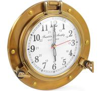 Reloj náutico de latón antiguo con ojo de buey analógico de Franklin Murphy, hermosa esfera de reloj marítimo (latón antiguo)