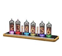 Reloj Nixie Con Tubo Luminoso In14, Modelo Ex-urss, Con Base De Nogal Negro, Ajuste Automático De Brillo, Medición De Tiempo, Efectos De Retroiluminación, Ideal Para La Decoración Del Dormitorio.