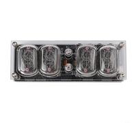 Reloj Nixie IN12 alimentado por USB con lámpara LED de 4 tubos, efecto de luz de respiración RGB, chip alto, ciclo antienvenenamiento y función de memoria para retención de tiempo