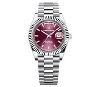 Reloj Pagani Design DD40 1783 Reloj de Caballero automático NH36A Calibre AR Cristal de Zafiro Reloj mecánico de Lujo para Caballero 10Bar Water-Resistant. (Rojo)