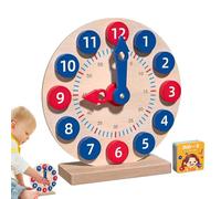 Reloj Para Aprender A Decir La Hora Para Niños: Reloj Didáctico De Madera Con 18 Tarjetas, Juego De Actividades De Tiempo, Analógica De Práctica, Manecillas Móviles De Horas Y Minutos Codificad