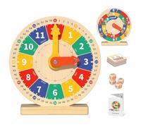 Reloj para aprender la hora a los niños | Juguete educativo interactivo para aprender a leer la hora, reloj educativo para la enseñanza a los pequeños, apto para niños, niñas, niños, casa escuela Mat