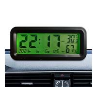 Reloj para coche | LED de energía solar para decoración interior - Reloj con higrómetro y retroiluminación, para camión, coche, vehículo, sedán, camioneta, scooter, SUV, toma de aire