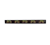 Reloj para Gimnasio, DIRIGIÓ Reloj de pared Cuenta regresiva Timer/Hotel Time Zone Clock 5 City World, Green Name, Tiempo Rojo Temporizador entrenamiento interior(GPS)