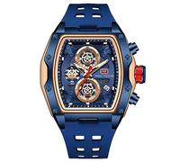 Reloj para Hombre Mini Focus - Reloj cronógrafo Luminoso e Impermeable con Calendario y Correa de Silicona para Relojes de Pulsera Deportivos para Hombre (Blue)