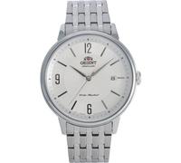 Reloj para hombre Orient contemporáneo automático esfera blanca correa de ace...