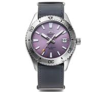 Reloj para hombre Orient Mako automático esfera violeta correa de cuero RA-AC...
