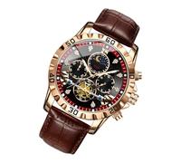 Reloj para hombre, resistente al agua, reloj de pulsera analógico brillante con fase lunar para el trabajo, pesca, deportes, actividades de montañismo, marrón, Refer to description, Unisex