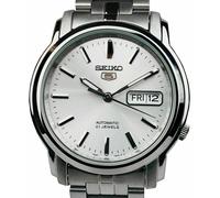 Reloj para hombre Seiko 5 automático esfera blanca de acero inoxidable 37...
