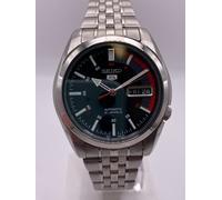 Reloj para hombre Seiko 5 automático esfera negra correa de acero SNK375K1