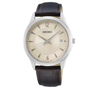 Reloj para hombre Seiko Conceptual Quartz correa de cuero marrón crema SUR421P1