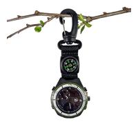 reloj para hombres, portátil | Reloj de bolsillo con mosquetón y mochila,para exteriores Senderismo Senderismo Montañismo, Verde oliva, se beskrivning