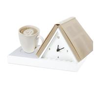 Reloj para Mesa de Noche | Página de Reposo Ahorradora de Espacio | Estante de Madera para Libros con Posavasos | Para Hombres, Amigos, Niños, Profesores, Estudiantes, Escritores, Lectura, Dormitorio,