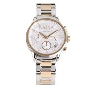 Armani Exchange Orologio da donna, Movimento cronografo al quarzo e cassa da 36 mm con cinturino in acciaio inossidabile, Tono plateado y tono oro rosa