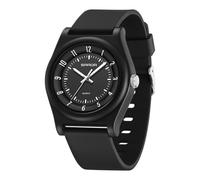 Reloj para mujer, impermeable, analógico, de cuarzo, a la moda, casual, a juego o actividades deportivas, esfera fácil de leer con hora militar, negro
