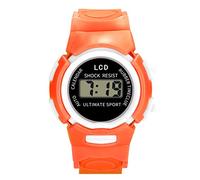 Reloj para niñas de 7 a 10 años, electrónico, analógico, LED, digital, para niños, naranja, talla única