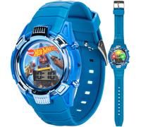 Reloj para niρos Hot Wheels - Pantalla LCD iluminada Correa cσmoda ajustable Lata coleccionable - Perfecto para niρos y niρas