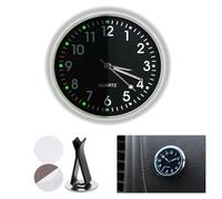 Reloj para Salpicadero de Coch Black Luminoso Reloj de Coche Pegado en el Salpicadero del Coche Reloj Redondo para Coche para Salpicadero Universal para Cualquier de Coche (con Clip de Ventilación)