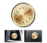 Reloj para Salpicadero de Coch Gold Luminoso Reloj de Coche Pegado en el Salpicadero del Coche Reloj Redondo para Coche para Salpicadero Universal para Cualquier de Coche (con Clip de Ventilación)