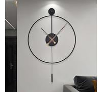 Reloj pared de péndulo decorativo moderno para sala estar, cocina, oficina, dormitorio, diseño funciona con pilas, movimiento silencioso, relojes de pared redondos metal, decoración del hogar, 50 cm