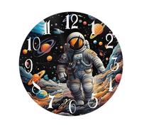 Reloj Pared Planeta Astronauta, Relojes, Sin Marco, Silencioso, Reloj Cocina Pared para Sala de Estar Oficina Dormitorio 25cm