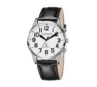 Reloj Parlante con Números Jumbo, Reloj pulsera sencillo moda, Autoconfiguración encuadernación, Personas mayores, personas con discapacidad visual, Fácil de leer, Cronometraje preciso (negro)