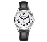 Reloj Parlante de Mujer con Números Jumbo, Fácil de leer para personas mayores con discapacidad visual, Autoajuste para personas mayores, encuadernadas, Reloj de pulsera, cronometraje preciso (negro)