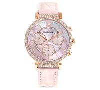 Reloj Passage Chrono, Fabricado en Suiza, Correa de piel, Rosa, Acabado tono oro rosa OS