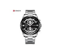 (Reloj plateado) Relojes deportivos militares Curren para hombre, reloj de pulsera informal de negocios,