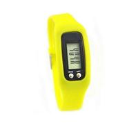 Reloj podómetro (amarillo) con pantalla LCD, fácil de usar, rastreador de actividad física para caminar.