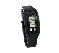 Reloj podómetro (negro) con pantalla LCD, fácil de usar, rastreador de actividad física para caminar.