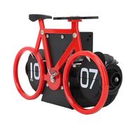 Reloj Retro Abatible hacia Abajo con Forma única de Bicicleta, Temporizador Multifuncional para Sala de Estudio, Reloj de Mesa Decorativo, Acero Inoxidable de 500g (Rojo)