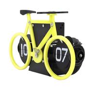 Reloj Retro Abatible hacia Abajo con Forma única de Bicicleta, Temporizador Multifuncional para Sala de Estudio, Reloj de Mesa Decorativo, Acero Inoxidable de 500g (Yellow)