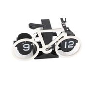 Reloj Retro Abatible hacia Abajo con Forma única de Bicicleta, Temporizador Multifuncional para Sala de Estudio, Reloj de Mesa Decorativo, Acero Inoxidable de 500g (White)